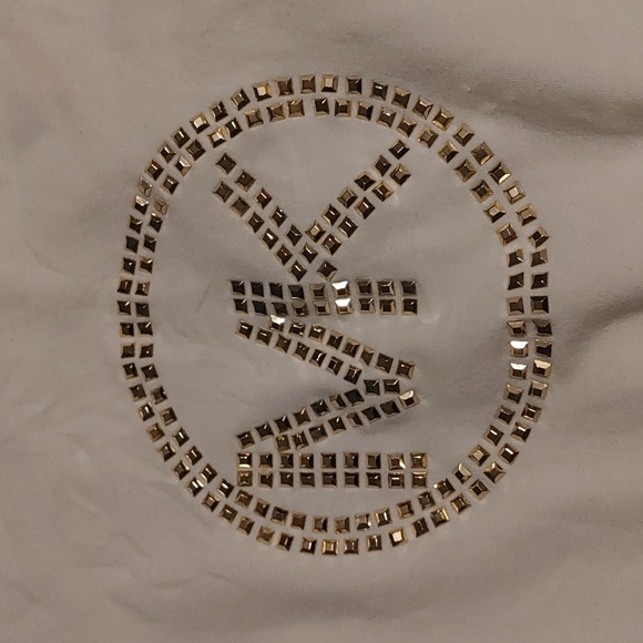 Michael Kors long sleeve top gold MK studded circle logo Sz.S NWT - Picture 3 of 6
